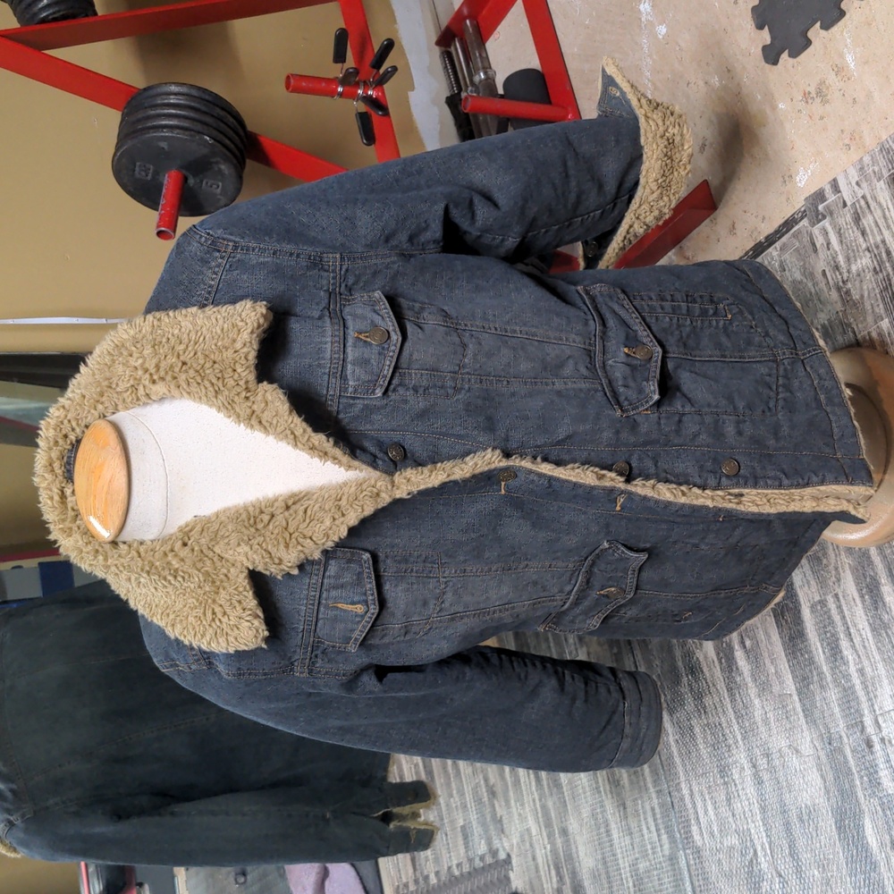 Giacca denim faux Sherpa jacket